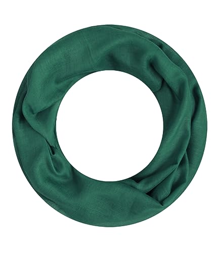 Majea Loop Alice schmaler Damen-Schal Loop Frühlingsschal Schlauchschal Rundschal Tuch uni unisex unifarben einfarbig Halstuch (pinie) von Majea