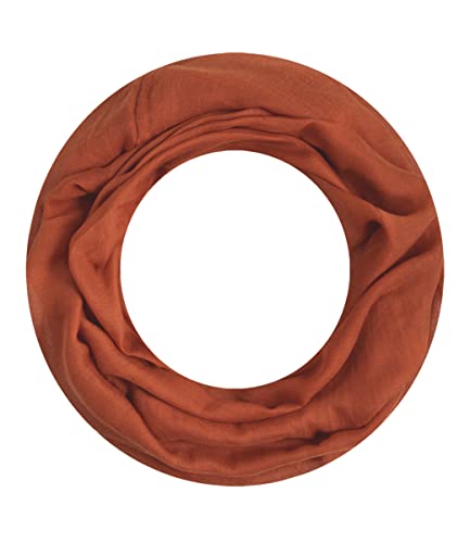 Majea Loop Alice schmaler Damen-Schal Loop Frühlingsschal Schlauchschal Rundschal Tuch uni unisex unifarben einfarbig Halstuch (rost), 160x52 von Majea