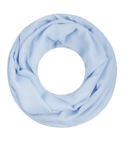 Majea Loop Cary Basic Schal Tuch Damen-schal Schlauchschal Rundschal Halstücher uni unifarben Loopschal einfarbig, 170x80, Hellblau 1 von Majea