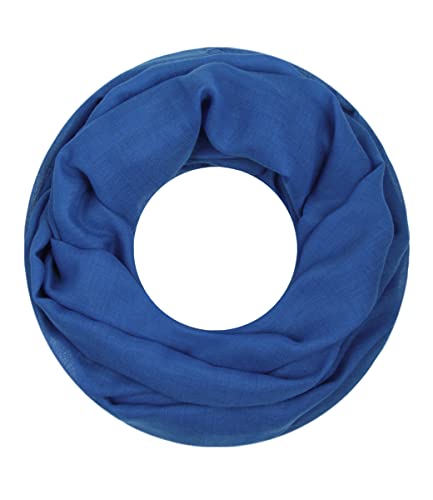 Majea Loop Cary Basic Schal Tuch Damen-schal Schlauchschal Rundschal Halstücher uni unifarben Loopschal einfarbig, Blau, 170x80 von Majea