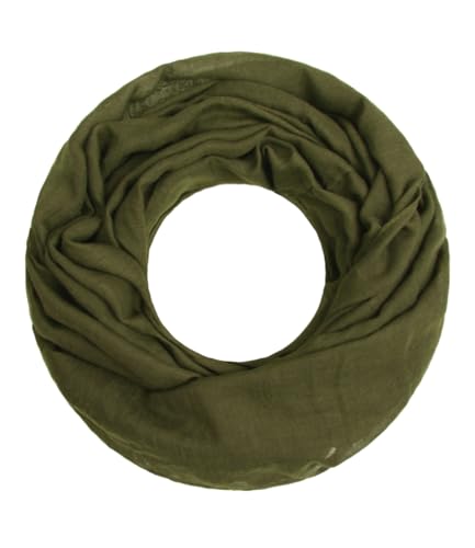 Majea Loop Cary Basic Schal Tuch Damen-schal Schlauchschal Rundschal Halstücher uni unifarben Loopschal einfarbig (880005) (dark olive 1) von Majea