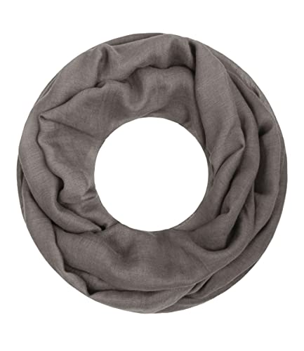 Majea Loop Cary Basic Schal Tuch Damen-schal Schlauchschal Rundschal Halstücher uni unifarben Loopschal einfarbig (880005) (dark taupe 1) von Majea