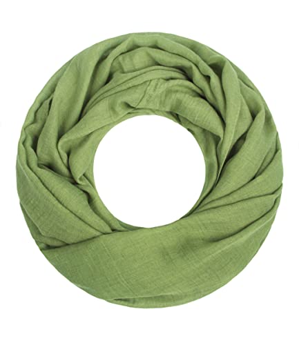 Majea Loop Cary Basic Schal Tuch Damen-schal Schlauchschal Rundschal Halstücher uni unifarben Loopschal einfarbig (880005) (grün 1) von Majea
