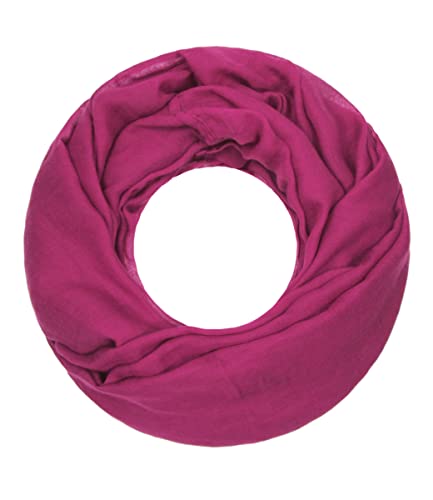 Majea Loop Cary Basic Schal Tuch Damen-schal Schlauchschal Rundschal Halstücher uni unifarben Loopschal einfarbig (880005) (magenta 1) von Majea