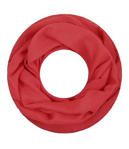 Majea Loop Cary Basic Schal Tuch Damen-schal Schlauchschal Rundschal Halstücher uni unifarben Loopschal einfarbig (880005) (rot) von Majea