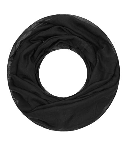 Majea Loop Cary Basic Schal Tuch Damen-schal Schlauchschal Rundschal Halstücher uni unifarben Loopschal einfarbig (880005) (schwarz 1) von Majea