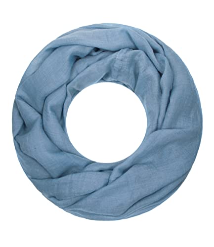 Majea Loop Cary Basic Schal Tuch Damen-schal Schlauchschal Rundschal Halstücher uni unifarben Loopschal einfarbig, 170x80, Denim 1 von Majea