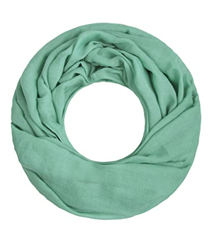 Majea Loop Cary Basic Schal Tuch Damen-schal Schlauchschal Rundschal Halstücher uni unifarben Loopschal einfarbig (880005) (jade 1) von Majea