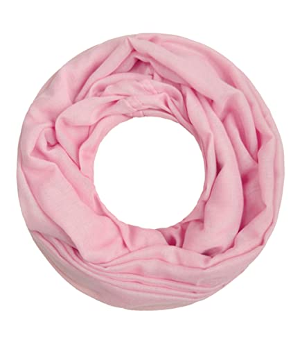 Majea Loop Cary Basic Schal Tuch Damen-schal Schlauchschal Rundschal Halstücher uni unifarben Loopschal einfarbig, Rosa 1, 170x80 von Majea