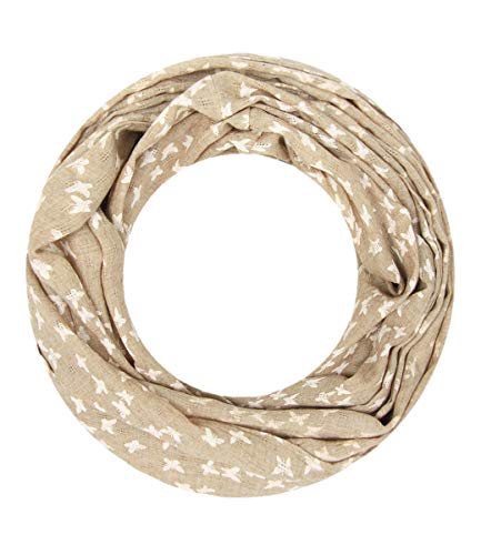 Majea Loop - Schmetterling, beige Schals Tücher Loop Schlauchschal Rundschal Scarf, weiches Material, gute Qualität Damen Artikel-Nr.151655 von Majea