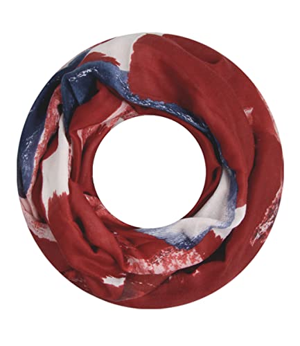 Majea Damen Loop Schal Schlauchschal Halstuch (880022) (rot21) von Majea