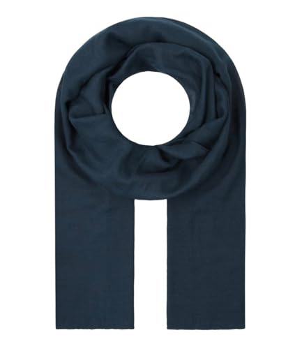 Majea Tuch Lima schmal geschnittenes Damen-Halstuch leicht uni einfarbig dünn unifarben Schal weich Sommerschal Übergangsschal, 180cm x 50cm, Navy von Majea