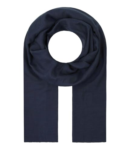 Majea Tuch Lima schmal geschnittenes Damen-Halstuch leicht uni einfarbig dünn unifarben Schal weich Sommerschal Übergangsschal, 180cm x 50cm, Navy von Majea