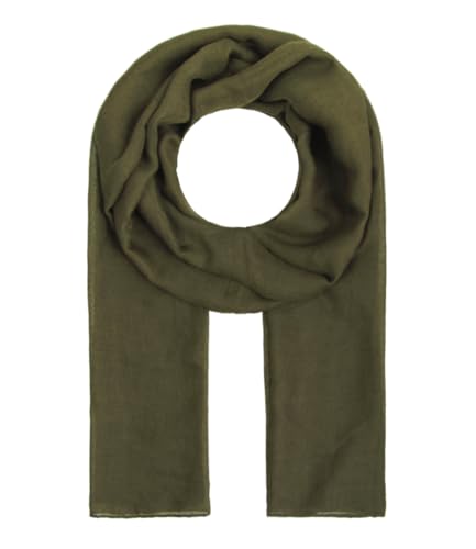 Majea Tuch Lima schmal geschnittenes Damen-Halstuch uni Schal einfarbig Sommerschal Sommer Halstuch (880010) (dark olive) von Majea