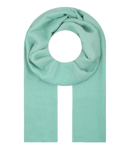 Majea Tuch Lima schmal geschnittenes Damen-Halstuch leicht uni einfarbig dünn unifarben Schal weich Sommerschal bergangsschal, Jade, 180cm x 50cm von Majea