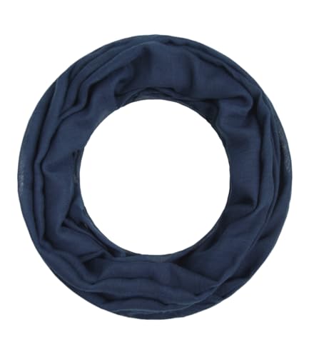 Majea Loop Alice schmaler Damen-Schal Loop Frühlingsschal Schlauchschal Rundschal Tuch uni unisex unifarben einfarbig Halstuch, Navy, 160x52 von Majea