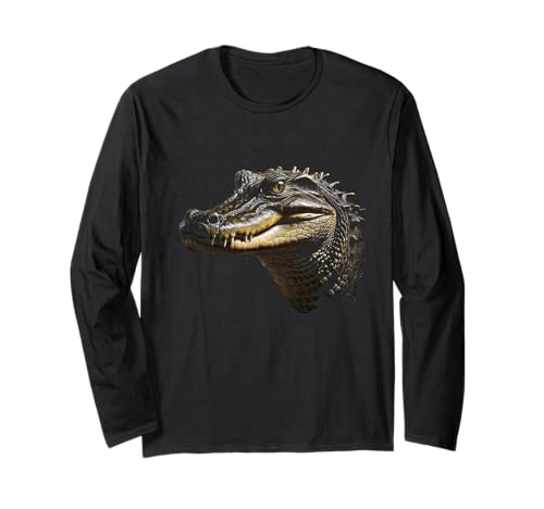Majestic Krokodil Alligator - Kinder & Erwachsene Reptilien Grafik Langarmshirt von Majestic Crocodile & Alligator Graphics