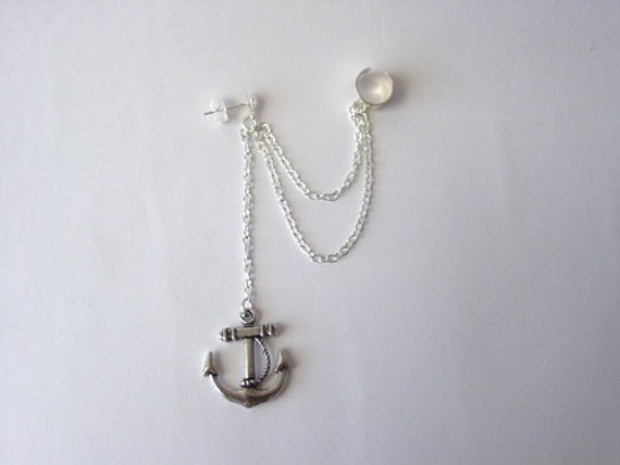 Silber Anker Doppelkette Ohr Manschette Silber Anker Doppelkette Ohr Manschette von MajesticEncounters