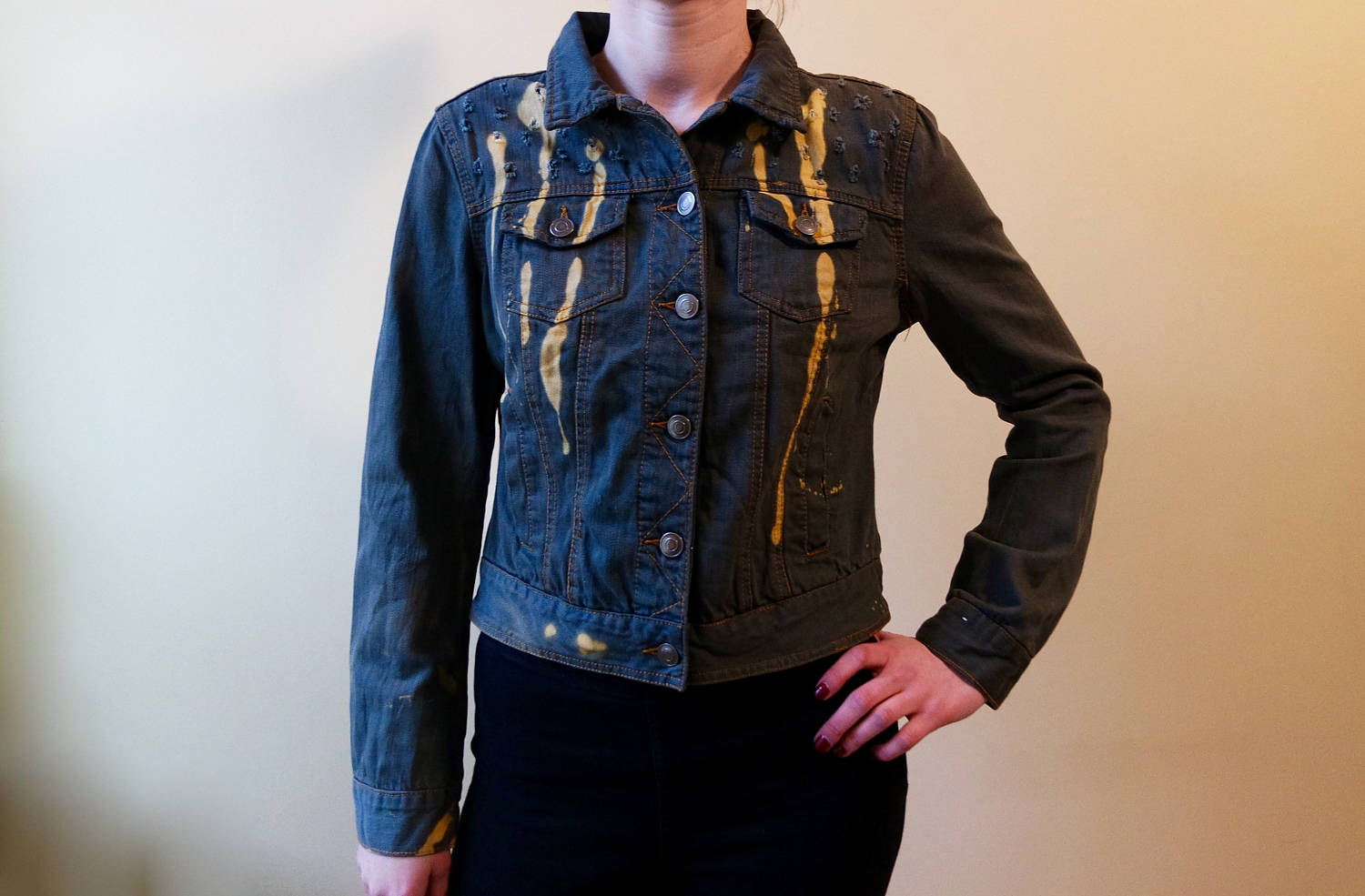 Jahrgang Khaki Denim Jacke Mit Gelb Lackiertstreifen Festival Jeans Mantel Mittlere Frau Größe Eu40 Uk12 Us10 Jahrgang Khaki Denim Jacke Mit Gelb Lackiertstreifen Festival Jeans Mantel Mittlere Frau Größe Eu40 Uk12 Us10 von MajesticOwlet