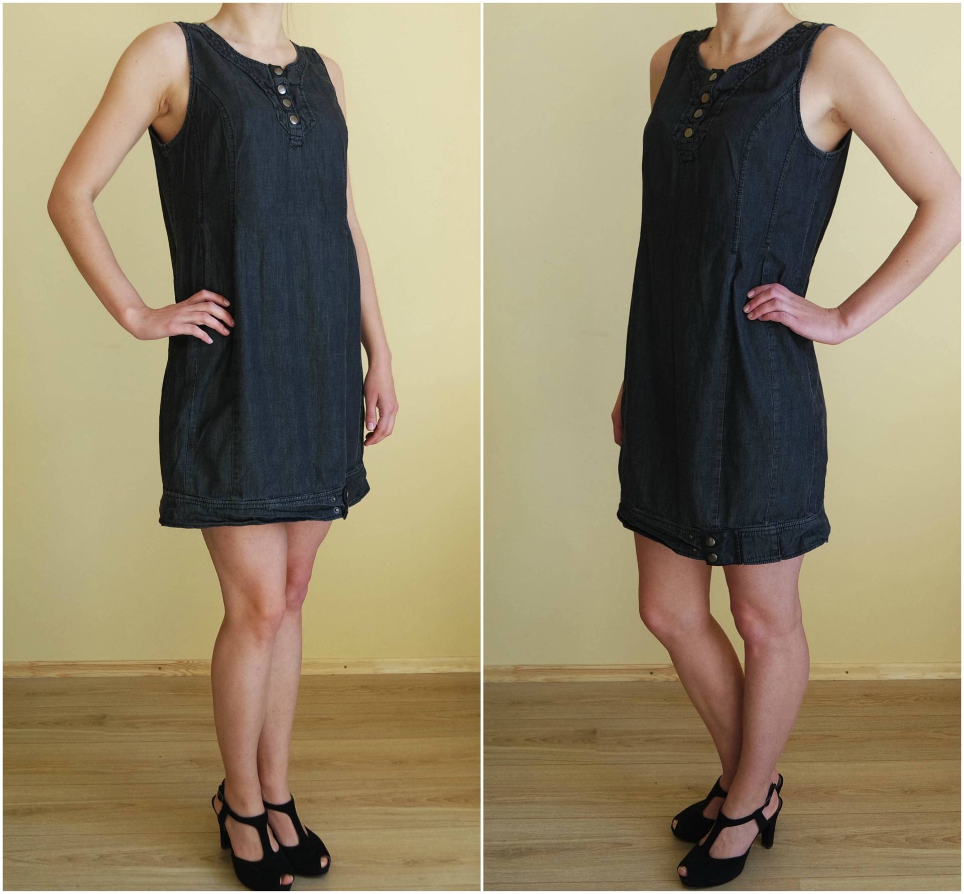 Vintage Grau Denim Kleid Mini Jeans Sarafan Overalls Minirock Minikleid Boho Ein Stück Dunkelgrau Mittlere Größe Vintage Grau Denim Kleid Mini Jeans Sarafan Overalls Minirock Minikleid Boho Ein Stück Dunkelgrau Mittlere Größe von MajesticOwlet
