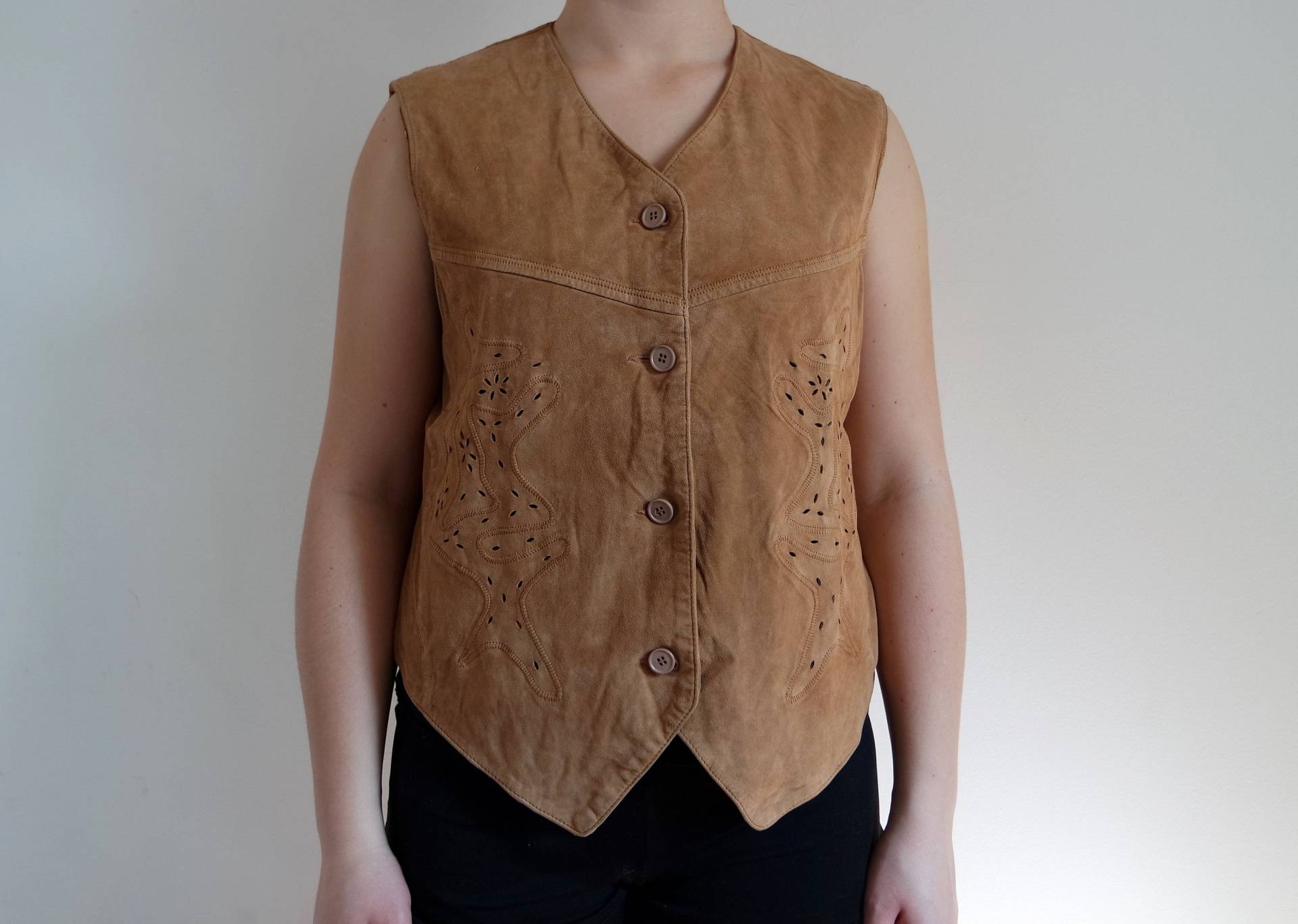 Wildleder Leder Frau Weste Kamel Braun Vintage Country Cowboy Westlichen Wildleder Leder Frau Weste Kamel Braun Vintage Country Cowboy Westlichen von MajesticOwlet