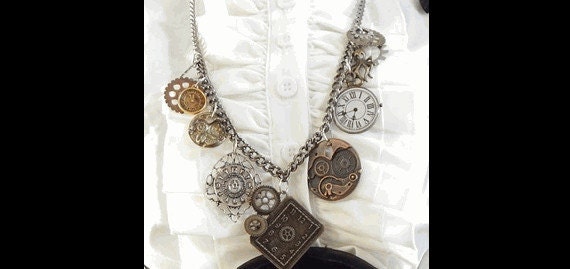 Versandfertig Steampunk Kette Mit Charms. 36 "Lange Für Kostüm Cosplay Halloween Versandfertig Steampunk Kette Mit Charms. 36 "Lange Für Kostüm Cosplay Halloween von MajesticVelvets