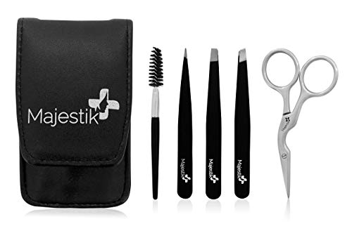 obočí pro péči o sada, 3dílná sada Pinzet sada, zakřivené ušlechtilá ocel – nůžky, Spirálový Kartáč/Mascara pro obočí štětec s černým pouzdrem od Majestik +, obočí sada pro dámy a pány obočí pro péči o sada, 3dílná sada Pinzet sada, zakřivené ušlechtilá ocel – nůžky, Spirálový Kartáč/Mascara pro obočí štětec s černým pouzdrem od Majestik +, obočí sada pro dámy a pány von Majestik+