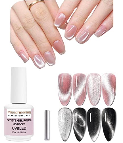 15 ml Soak Off 9D Wide Cat Eyes Magnetic Gel Polish Bright Silver UV Gel Nagellack Emaille Lack Glitter Velvet Nail Art Lack von Major Dijit