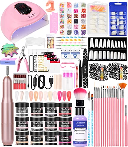 Nagelstudio Set, Acrylpulver mit 60ml Acryl Liquid，Nagelfräser für Gelnägel mit UV Lampe für Gelnägel set, Nageldesign Nagelset Nail Art Geschenke Frauen von Major Dijit