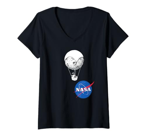 Damen Astronaut NASA Fleischbällchen T-Shirt mit V-Ausschnitt von Major Future NASA Space Clothing