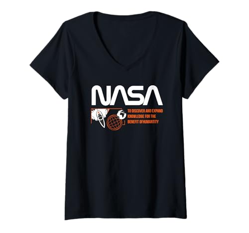 Damen NASA - Discover and Expand T-Shirt mit V-Ausschnitt Damen NASA - Discover and Expand T-Shirt mit V-Ausschnitt von Major Future Weltraumforscher NASA Shop