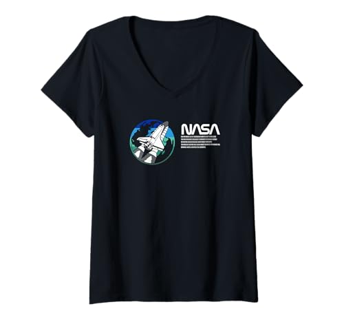 Damen NASA - Innovation Priorities, blau/grün/weiß T-Shirt mit V-Ausschnitt Damen NASA - Innovation Priorities, blau/grün/weiß T-Shirt mit V-Ausschnitt von Major Future Weltraumforscher NASA Shop
