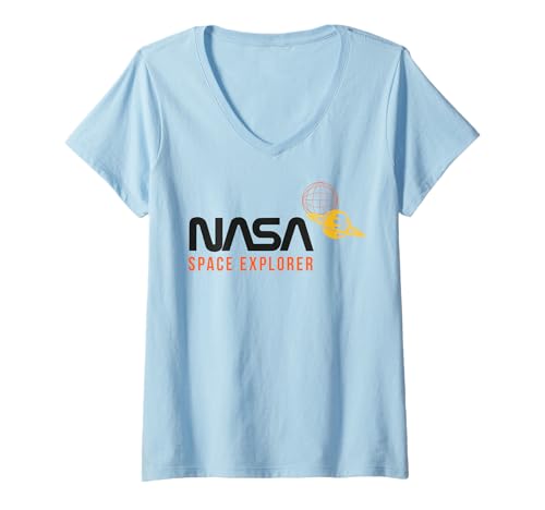 Damen NASA - Space Explorer Saturn T-Shirt mit V-Ausschnitt Damen NASA - Space Explorer Saturn T-Shirt mit V-Ausschnitt von Major Future Weltraumforscher NASA Shop