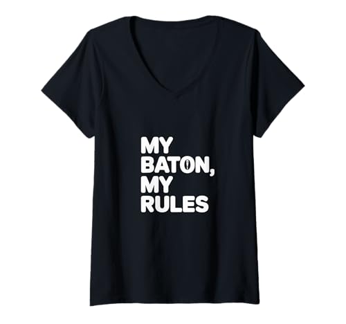 Damen Tanzwettbewerb My Baton My Rules Tanzwettbewerb T-Shirt mit V-Ausschnitt Damen Tanzwettbewerb My Baton My Rules Tanzwettbewerb T-Shirt mit V-Ausschnitt von Majorette Twirling Squad Performers