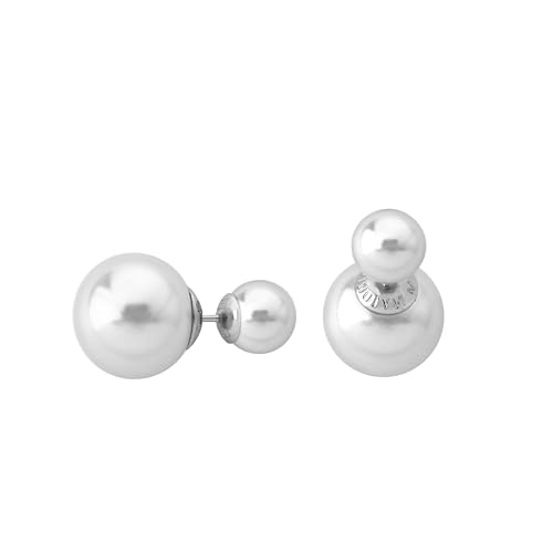 Majorica - Lyra Ohrringe mit Grauer Perle - Eternal Kollektion - Hergestellt aus Rhodiniertem Silber - Runde Perlen von 8 mm - Steckverschluss - Schmuck für Frauen Majorica - Lyra Ohrringe mit Grauer Perle - Eternal Kollektion - Hergestellt aus Rhodiniertem Silber - Runde Perlen von 8 mm - Steckverschluss - Schmuck für Frauen von Majorica