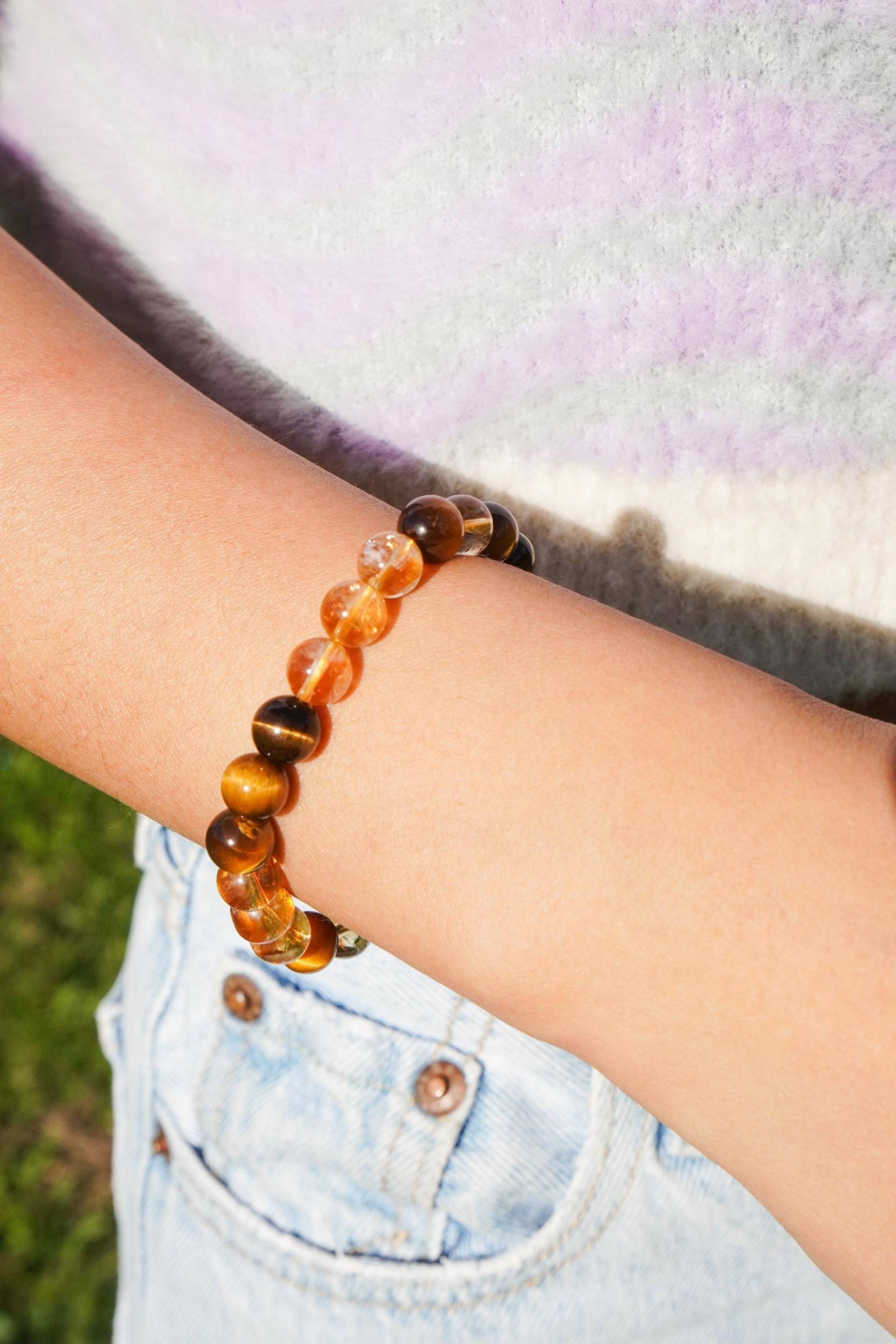 Tigerauge 5A Qualität Aaaaa + Citrin Perlenarmband Edelstein Armband Gelb Handgemacht Tigerauge 5A Qualität Aaaaa + Citrin Perlenarmband Edelstein Armband Gelb Handgemacht von MakaMokaEnergy