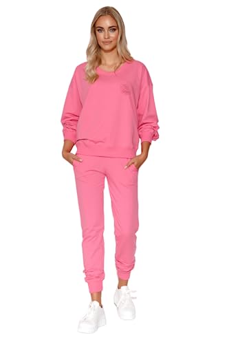 Makadamia Women's M787 Casual Tracksuit, Baby pink, 42-44 von Makadamia