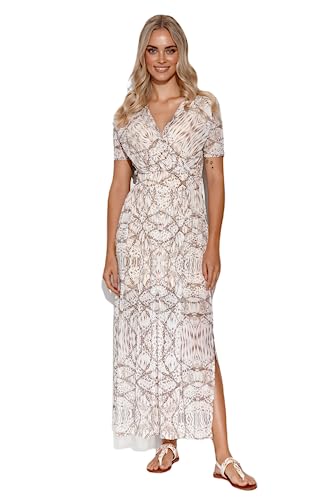 Makadamia Women's M795 Casual Dress, Netz 41 hell beige, 40 von Makadamia