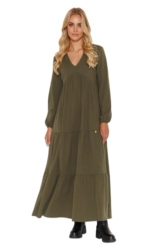 Makadamia Women's M810 Casual Dress, Khaki, 42 von Makadamia