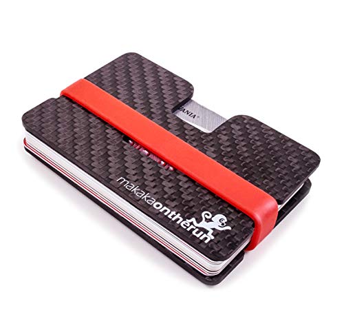 MakakaOnTheRun RFID Blocker Slim Wallet Carbon mit Münzfach - Kleines Portemonnaie mit Münzfach: RFID Schutz Herren Kreditkartenetui, Kartenetui, Slim Wallet Geldbeutel von MakakaOnTheRun