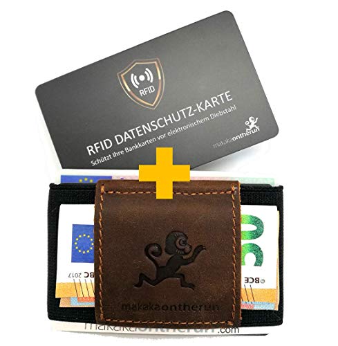 MakakaOnTheRun® Kartenetui Herren Wallet mit Blocker Karte, Kartenhalter, Kreditkartenetui, Slim Wallet Herren Geldbörsen, Ausweis- & Kartenhüllen, Wallets for Men, Geldbörse Herren klein von MakakaOnTheRun