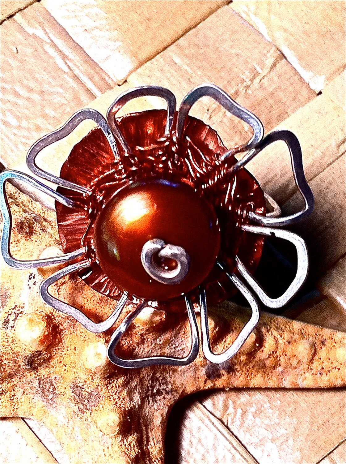 sterling Und Kupfer Blumen Ring sterling Und Kupfer Blumen Ring von Makalapua