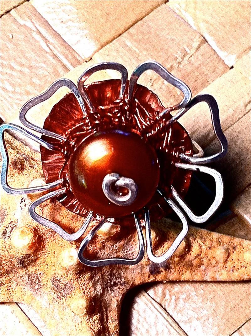 sterling Und Kupfer Blumen Ring sterling Und Kupfer Blumen Ring von Makalapua
