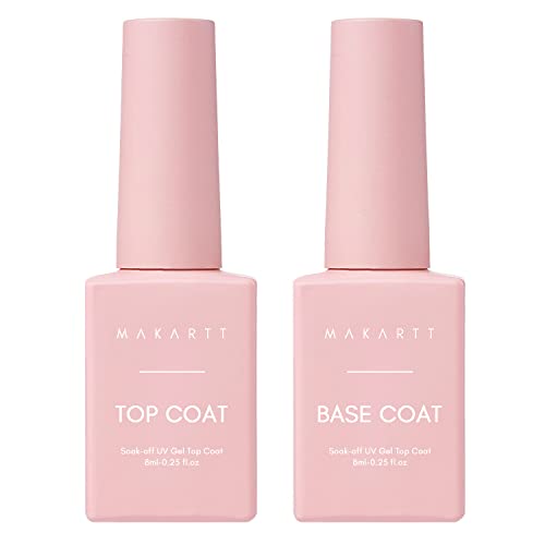 Makartt No Wipe Base and Top Coat Kit 2pcs 8ml Soak Off Nail Gel Base Top Coat Polish Maniküre Pediküre Set von Makartt