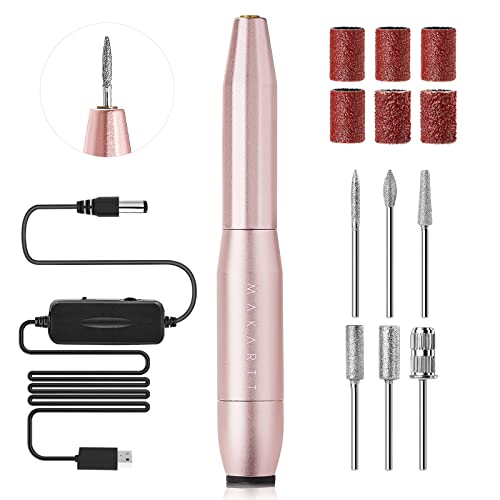 Makartt Portable Nail Drill Machine 20000RPM Electric Nail File Eirenee Professional E Filer Manicure Tool Set with 6pcs Nail Drill Bits for Acrylic Nails Gel Polish Removing, Nail Tech Home DIY Use von Makartt
