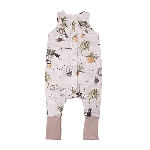 Makaszka Warmer, ganzjähriger und bequemer Baumwollschlafsack mit Beinen für Kinder 2,5 TOG. Mit Reißverschluss. Für Jungen und Mädchen. Es sorgt für sicheren Schlaf. Größe S 1-3 Jahre Meow Stories von Makaszka
