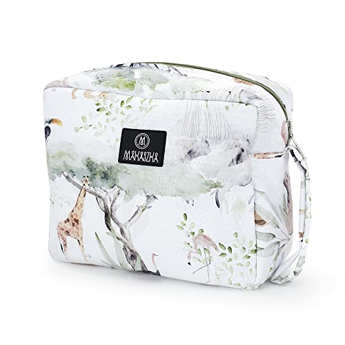 wasserdichte Kosmetiktasche für Mamas, für Schwangere, für die ganze Familie, für Mädchen. Große Kosmetiktasche, Organizer für Toilettenartikel, Kosmetika Makaszka Kollektion Sawanna wasserdichte Kosmetiktasche für Mamas, für Schwangere, für die ganze Familie, für Mädchen. Große Kosmetiktasche, Organizer für Toilettenartikel, Kosmetika Makaszka Kollektion Sawanna von Makaszka