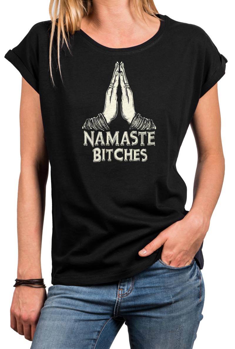 Buddha T-Shirt Damen - Lustiges Namaste Shirt Mit Meditation Print, Yoga Kurzarm Top Aus Baumwolle Für Frauen Schwarz Grün Grau Blau Xs-5Xl von MakayaShirts