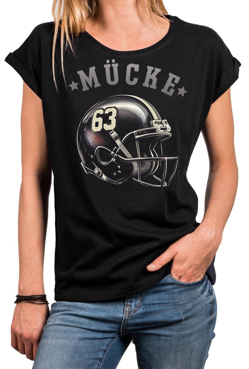 Gym Shirt Damen Oversize - Druck Mücke 63 American Football Helm Sport Top Lang Locker Lässig Große Größen Baumwolle Kurzarm Rundhals Xs-5Xl von MakayaShirts