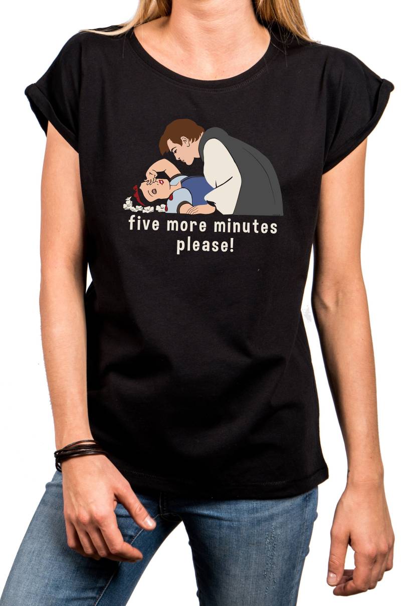 Lustiges Sprüche T-Shirt Für Damen Five More Minutes Please Prinzessin Prinz Spruch Coole Geschenke Frauen Langschläfer Freundin von MakayaShirts